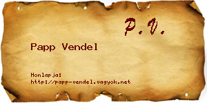 Papp Vendel névjegykártya