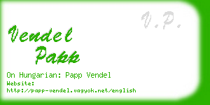 vendel papp business card